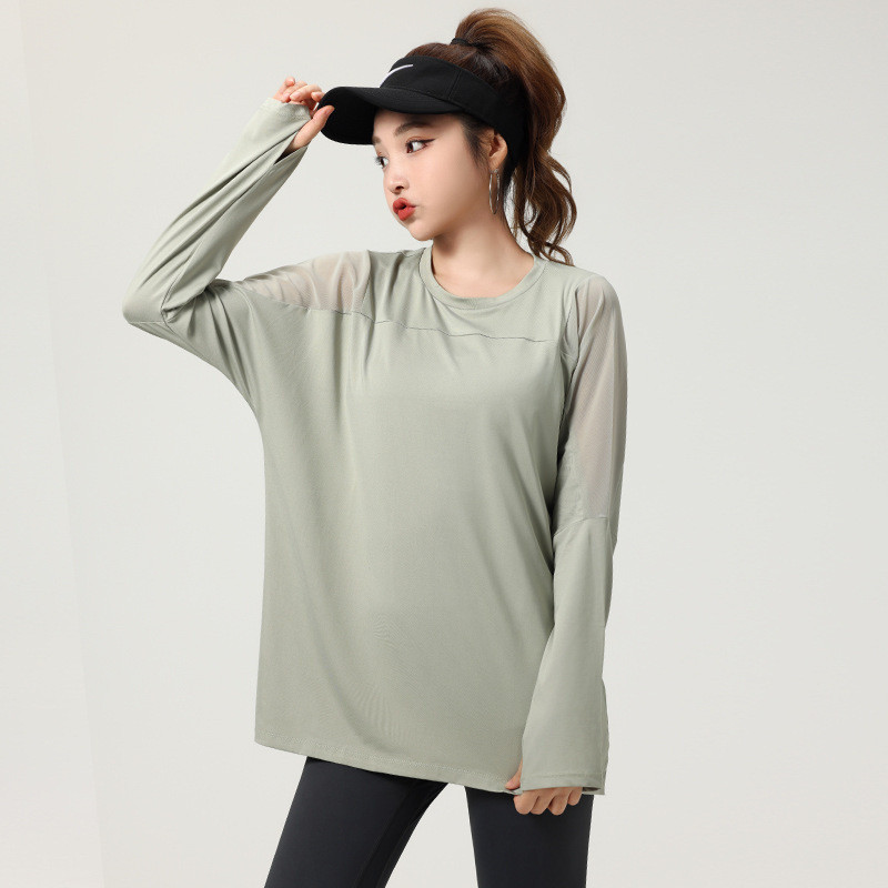 เสื้อผ้าโยคะสําหรับผู้หญิงทรงหลวมพลัสไซส์อ้วนเล็กน้อย มม กางเกงขายาวแขนยาว, ชุดออกกําลังกายสําหรับวิ่งกีฬากลางแจ้ง, ชุดเพาะกายสําหรับผ