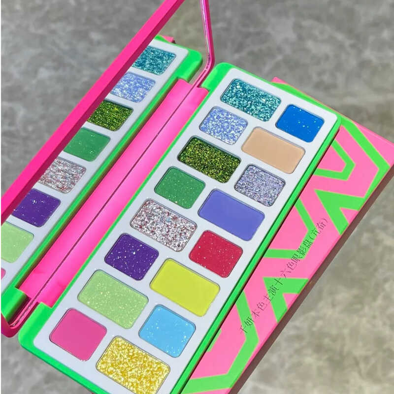 ▣ Qianyan 16 Color Eyeshadow Cheeryep Glitter Chamelon Matte Pearlescent Flash Plate Qian Yan