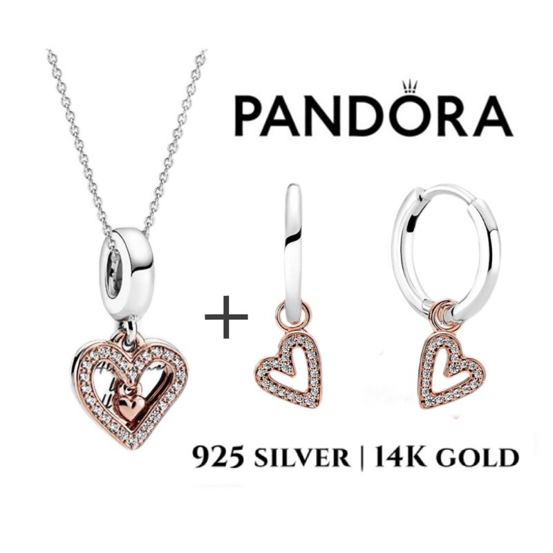 ♞,♘,♙[พร้อมส่งที่ไทย]Pandora  สร้อยคอ และต่างหู เงิน925  ของแท้ 100% SAX