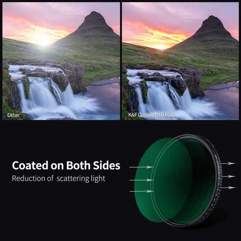 ▥ K & F Nd8-Nd2000คอนเซปต์ VARIABLE ND Filter 37Mm 49Mm 52Mm 58Mm 67Mm 72Mm 77Mm 82Mm ฟิลเตอร์ค