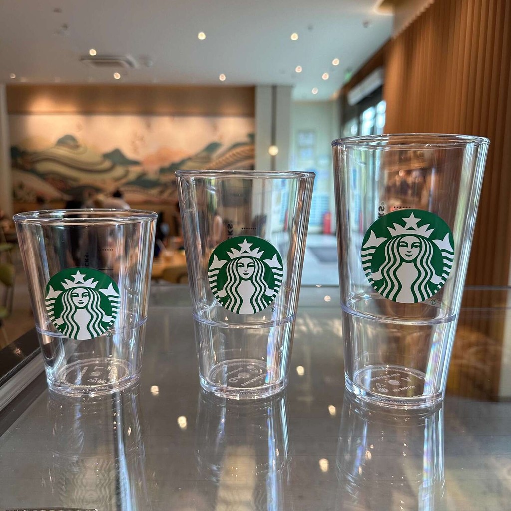 สตาร์บัคส์ถ้วย2024ฤดูร้อนคลาสสิกที่เรียบง่ายพลาสติกใสความจุขนาดใหญ่เครื่องดื่มเย็นร้านถ้วย 20250512