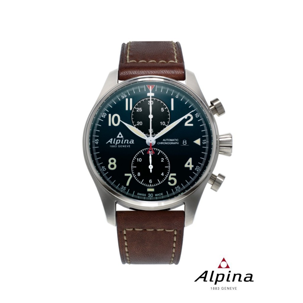 Alpina Automatic AL-725N4S6 STARTIMER PILOT Chronograph Men's Watch ( นาฬิกาข้อมือผู้ชายระบบออโตเมต