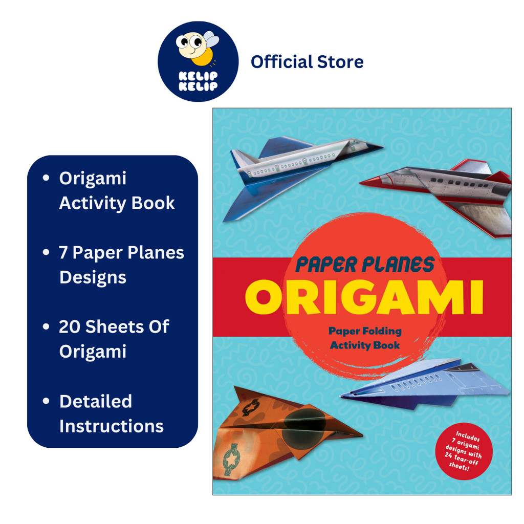 หนังสือกิจกรรม Origami Paper Planes สําหรับเด็กที่มี 7 การออกแบบและแผ่น Origami ที่ฉีก 20 แผ่น