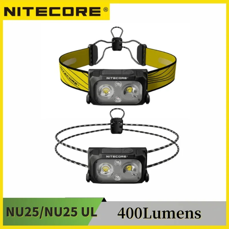 ส่วนลดเวลาจํากัด Original NU25 Dual beam USB-C ไฟหน้าแบบชาร์จไฟได้ 400Lumens ในตัว 650mAh แบตเตอรี่ 