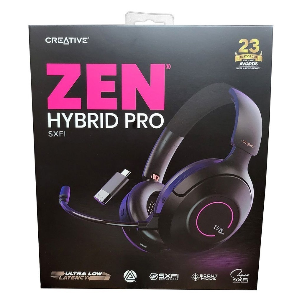 Creative Zen Hybrid Pro SXFI หูฟังไร้สายแบบครอบหูสีดำ