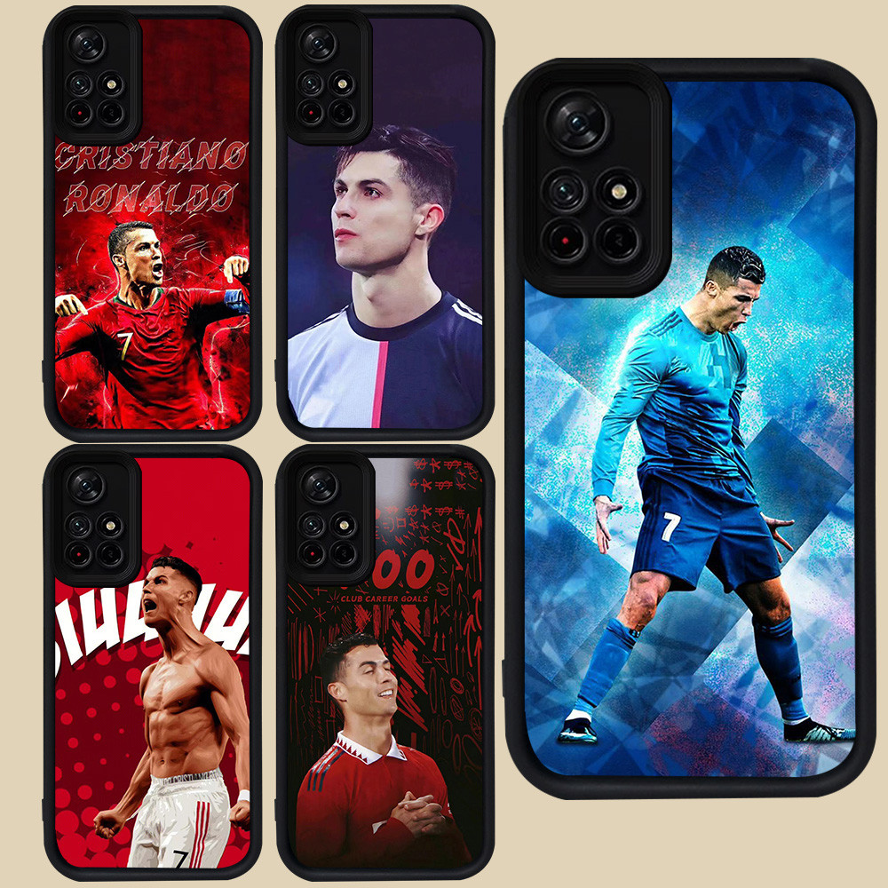 R10 CR7 Ronaldo ปลอกสีดําสําหรับ Xiaomi Redmi หมายเหตุ 11 11S Pro Plus SE 5G