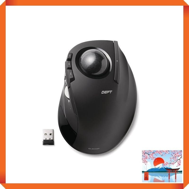 ELECOM trackball mouse index finger 8 button tilt function wireless black M-DT1DRBK
ELECOM trackbal