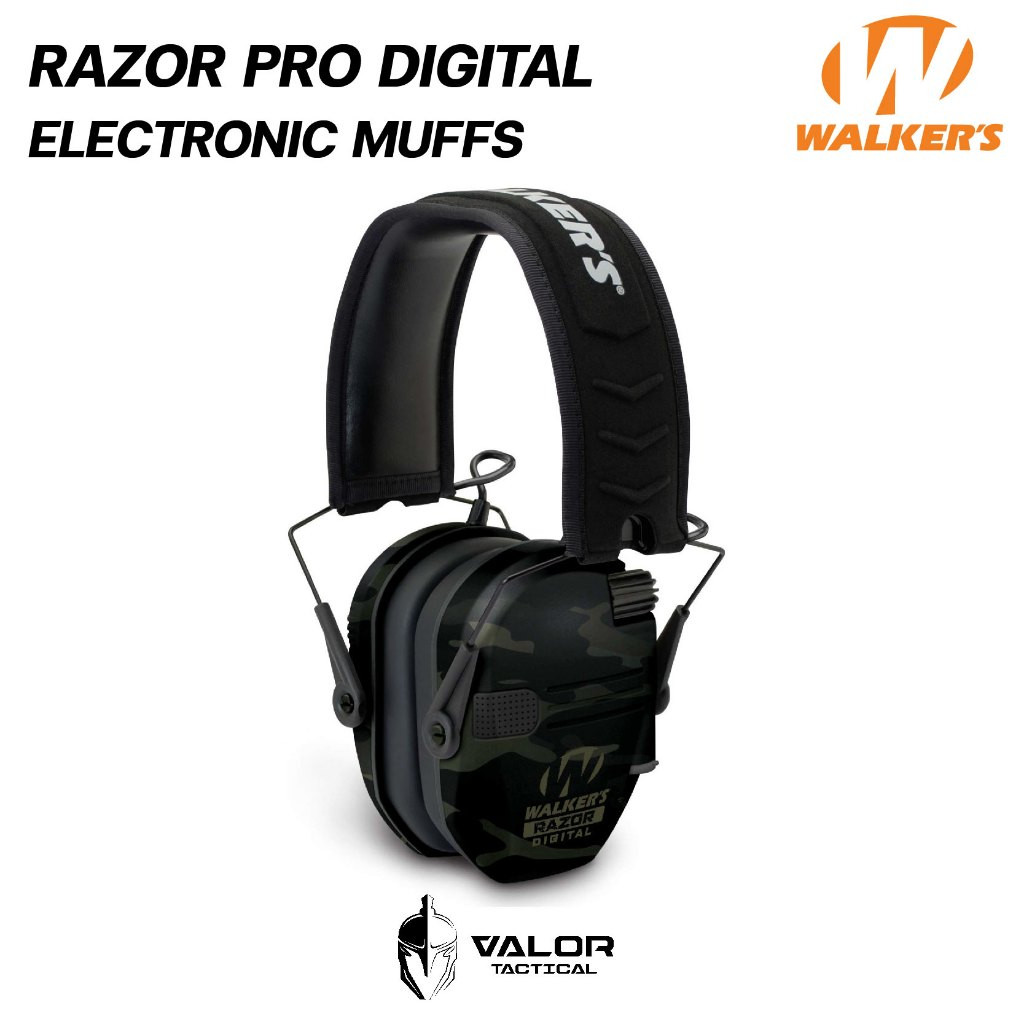 Walker's - Razor PRO Digital Electronic muffs หูฟังตัดเสียง แบบครอบหู ป้องกันเสียงดัง แบบอิเล็กทรอน