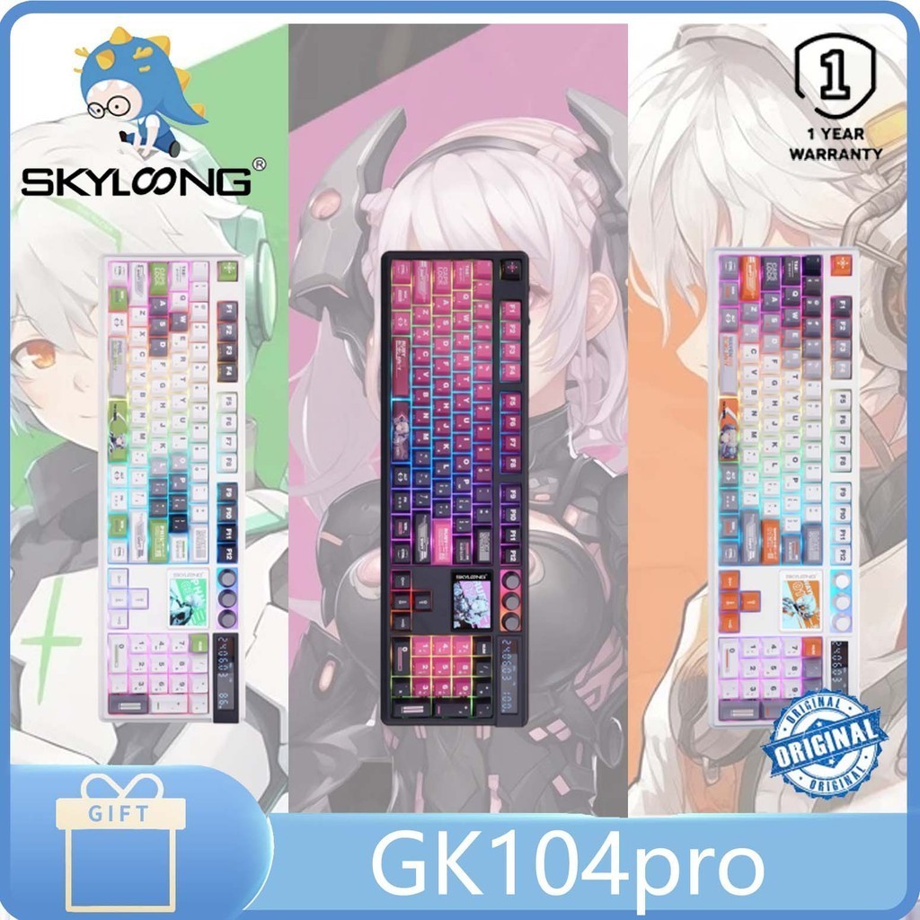 SKYLOONG GK104pro 3-mode Hot-swappable Knob Custom on-screen calculator Mechanical keyboard
