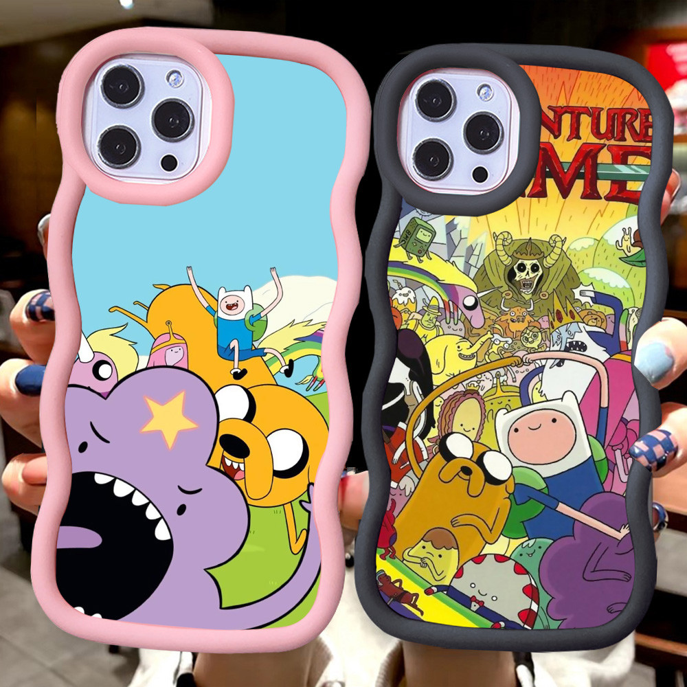 MERAH Z-4 Adventure Time Red Black Pink Casing สําหรับ iPhone 11 12 13 Pro Max