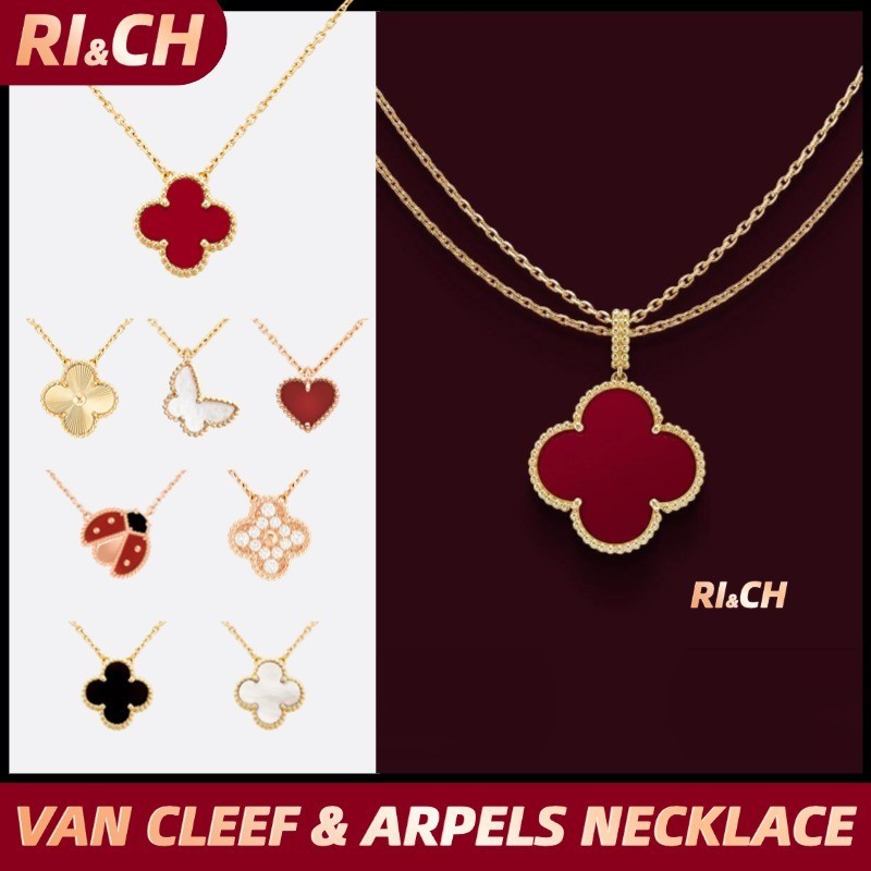 ♞,♘#Rich Van Cleef & Arpels  แท้Vintage Alhambra Pendant Necklace สร้อยคอ พลอย #Sweet Hearts #Sweet
