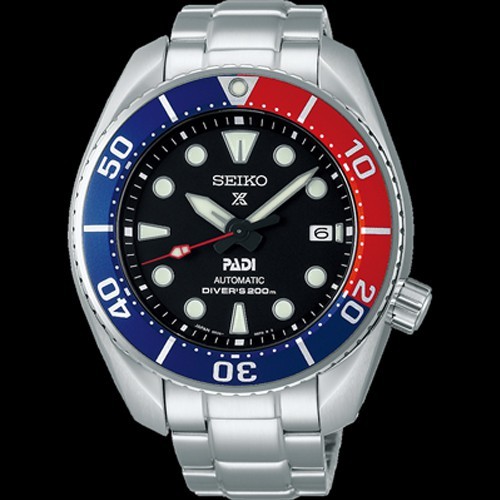 SEIKO Prospex PADI SPECIAL EDITION SUMO AUTOMATIC นาฬิกาข้อมือผู้ชาย สายสแตนเลส Pepsi รุ่น SPB181J1