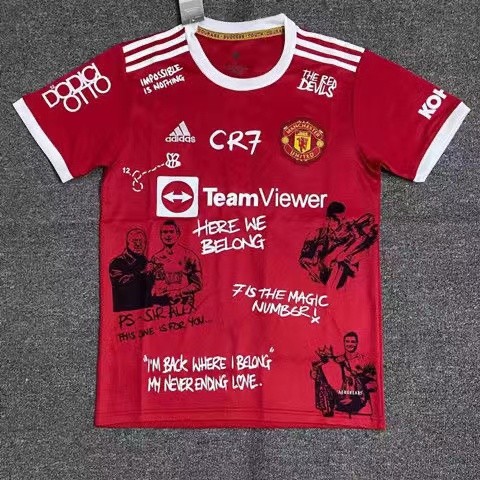 ในสต็อก N0.7 RONALDO กลับมาสู่ Manchester United Special Edition jersi คุณภาพสูงสุด 2021/22 เสื้อฟุต