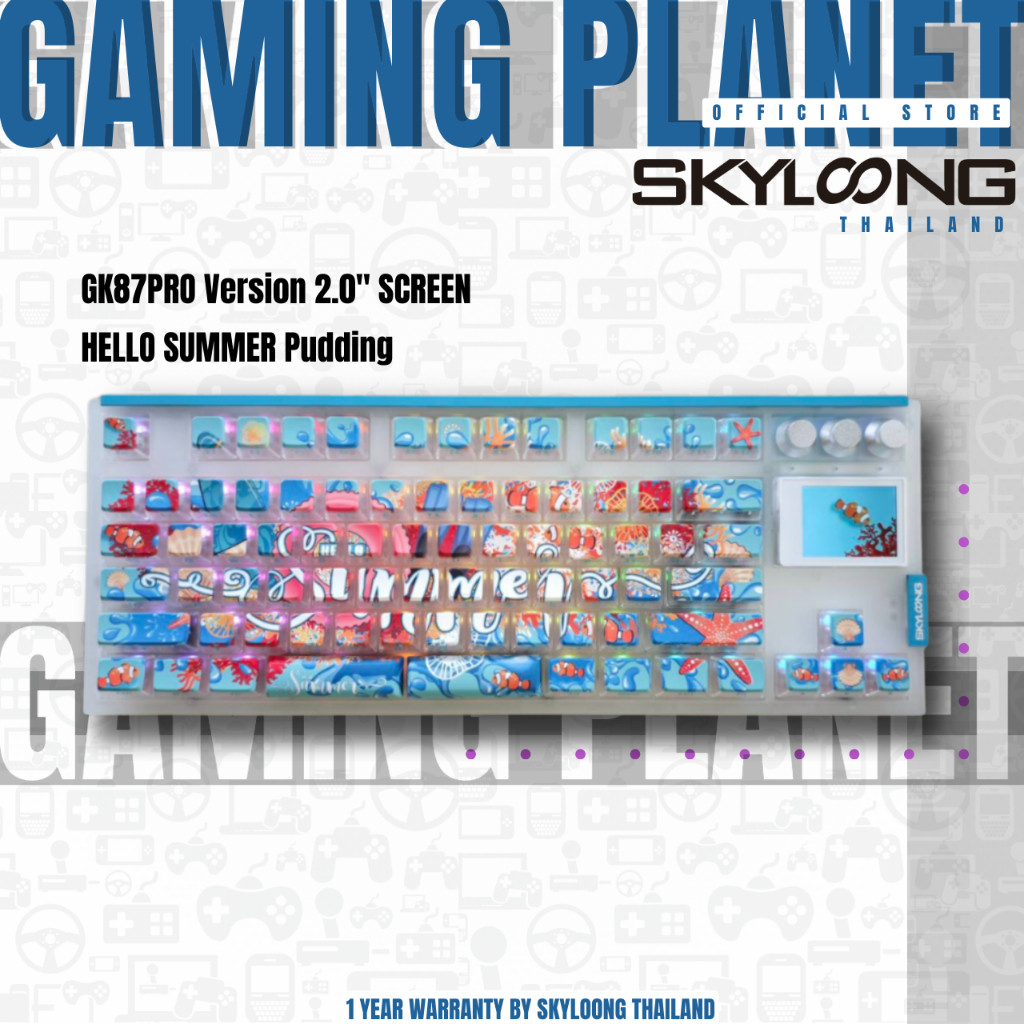 คีย์บอร์ด ไร้สาย Skyloong GK87 Pro Gasket Wireless 3 mode with Knob and Screen