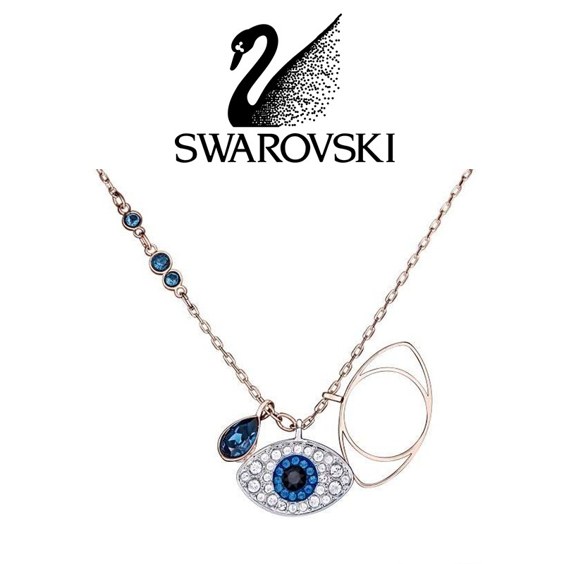 ♞,♘100%ของแท้ Swarovsk สร้อยข้อมือ/สร้อยคอ แท้ สวารอฟสกี้ Symbolic Blue eyes ของขวัญที่ดีที่สุด 100