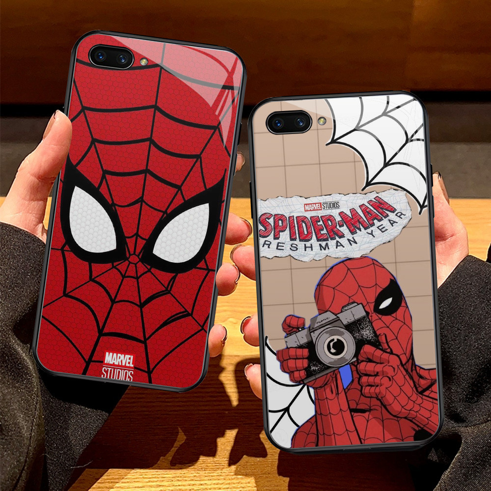O-75 Spider-man HD Glass Casing สําหรับ OPPO Realme C1 A5 A12E A3S C2s C2