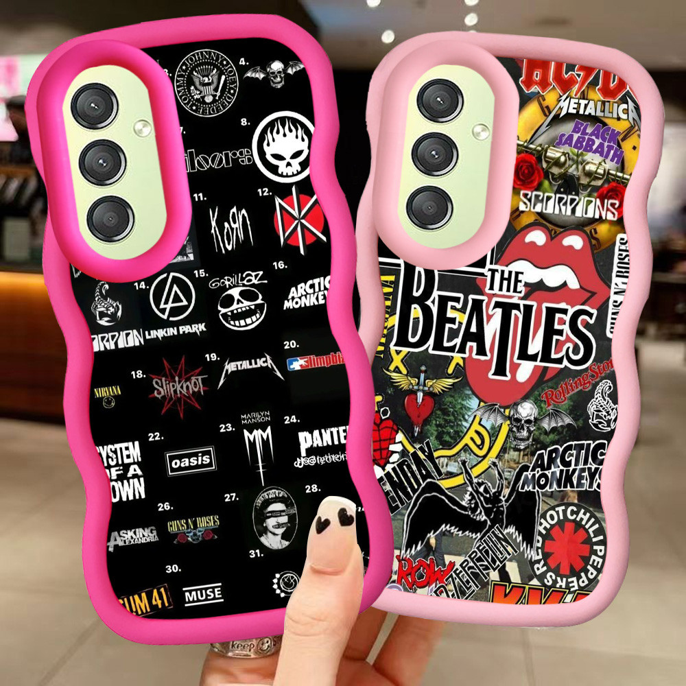 MERAH Z-64 Rock Band สีแดงสีดําสีชมพูปลอกสําหรับ Samsung Galaxy A04S A15 F15 A05S A14 M15 5G