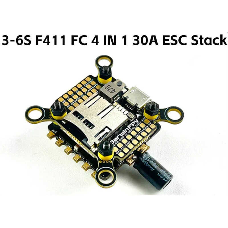 ▥ Darwinfpv 3-4S F411 FC 4 IN 1 30A ESC โดรน สแต็ค