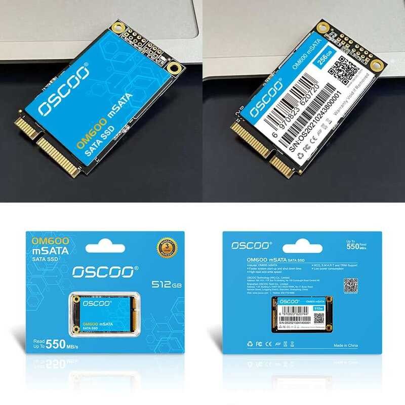 ▥ OSCOO ภายใน  512Gb 1Tb Msata SATAIII SSD 6 กิกะไบต์/วินาที 3D TLC NAND Solid State Drive