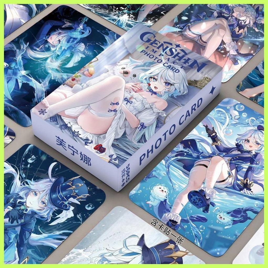 การ์ด LOMO Furina Furina Furina Laser Photocard 55 ชิ้นผลิตภัณฑ์เกมที่ไม่นํากลับมาใช้ใหม่ LOMO Photo