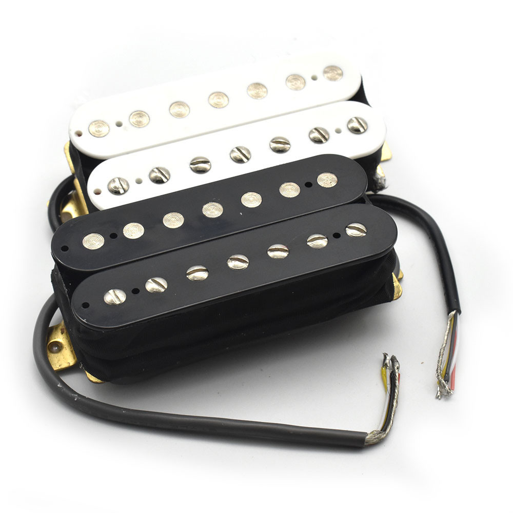 7 String กีตาร์ไฟฟ้า Humbucker Dual Coil กีตาร์ไฟฟ้า Pickup Coil Spliting Pickup Output กีตาร์อะไหล่สีดําสีขาว