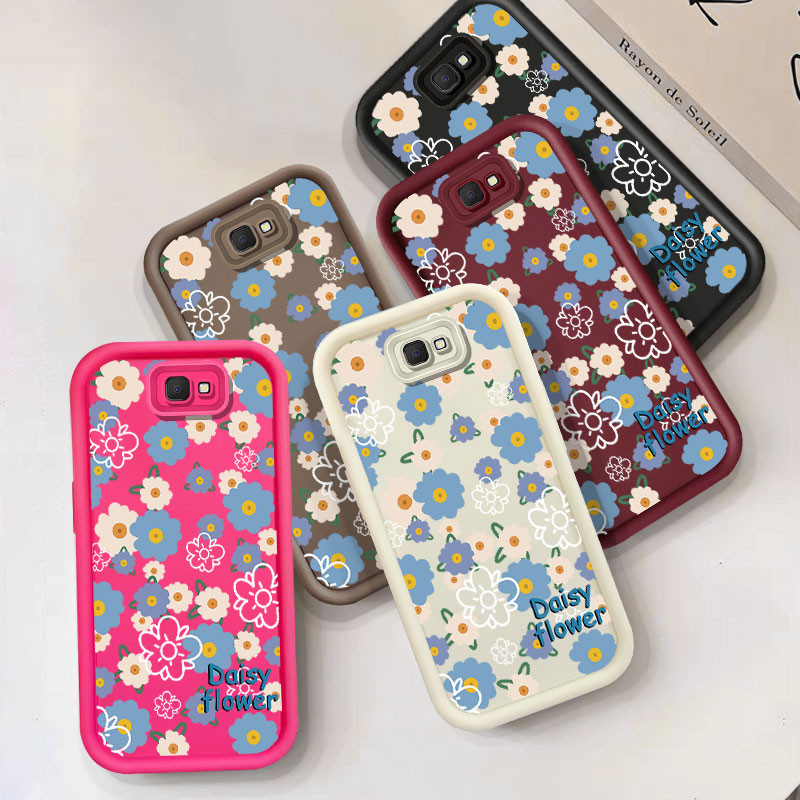 สําหรับ Samsung Galaxy J2 Prime / J4 Plus J4+ / J6 Plus J6+ / J7 Prime / G530 Casing Ins แฟชั่น Blue Daisy ดอกไม้กันกระแทกป้องกันซิลิโคนเคสโทรศัพท์