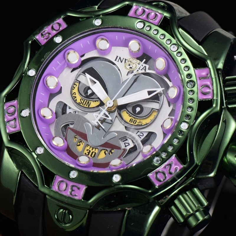 ในสต็อก Invicta JOKER Men Watch Life ฟังก์ชั่นปฏิทินเวลากันน้ํา