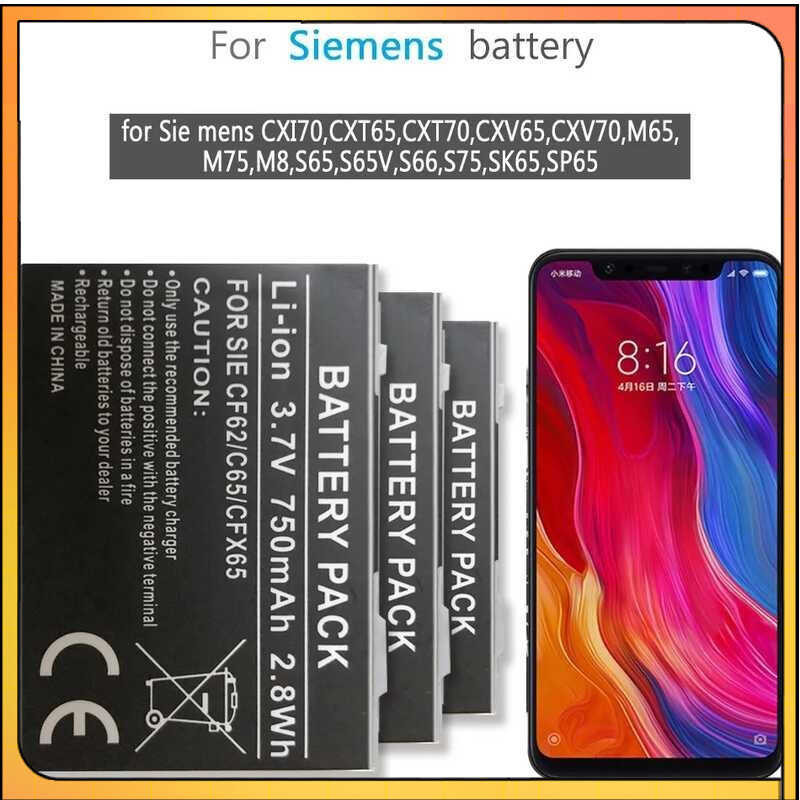 แบตเตอรี่ 750mAh สำหรับซีเมนส์ CX65 CXI70 CXT65 CXV65 CXV70 M65 M75 M8 S65 S66 S75 SK65 SP65