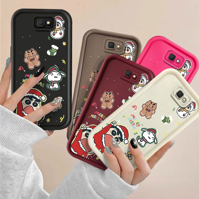 น่ารักคริสต์มาส Crayon Shin-Chan เคสโทรศัพท์สําหรับ Samsung Galaxy J2 Prime / J4 Plus J4+ / J6 Plus J6+ / J7 Prime / G530 Anti-fall Protector เคสซิลิโคน