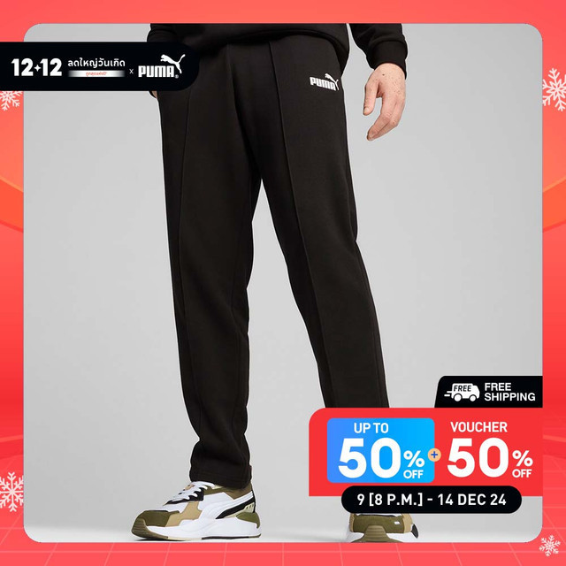 PUMA BASICS - กางเกงวอร์มผู้ชาย PUMA SPORTS CLUB สีดำ  68186601