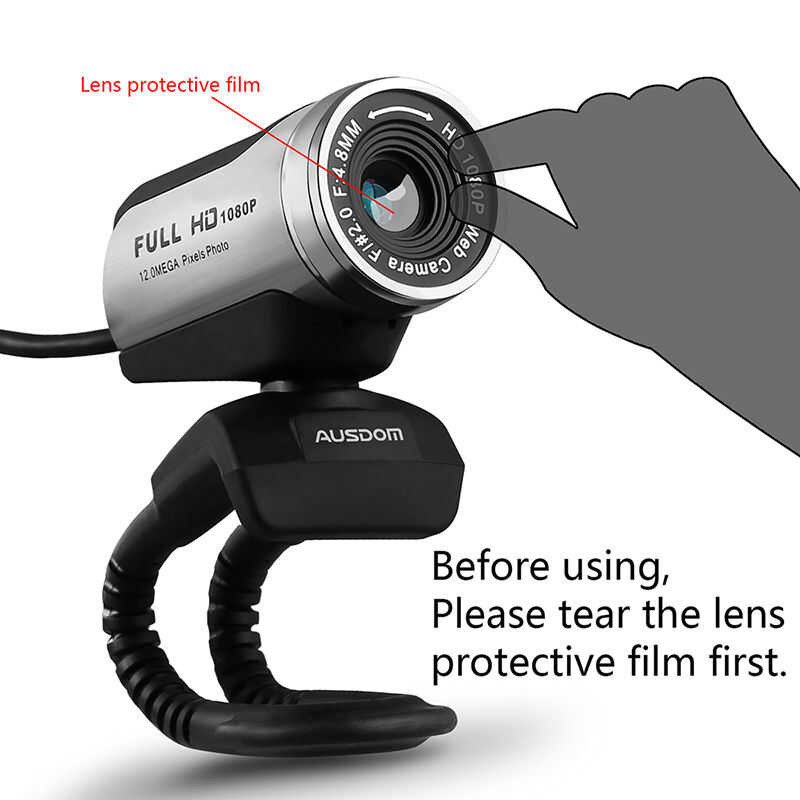 ❤ AUSDOM Aw615 HD Web Camera With Microphone USB 2.0 1080P Webcam PC For Laptop Live Broadcast