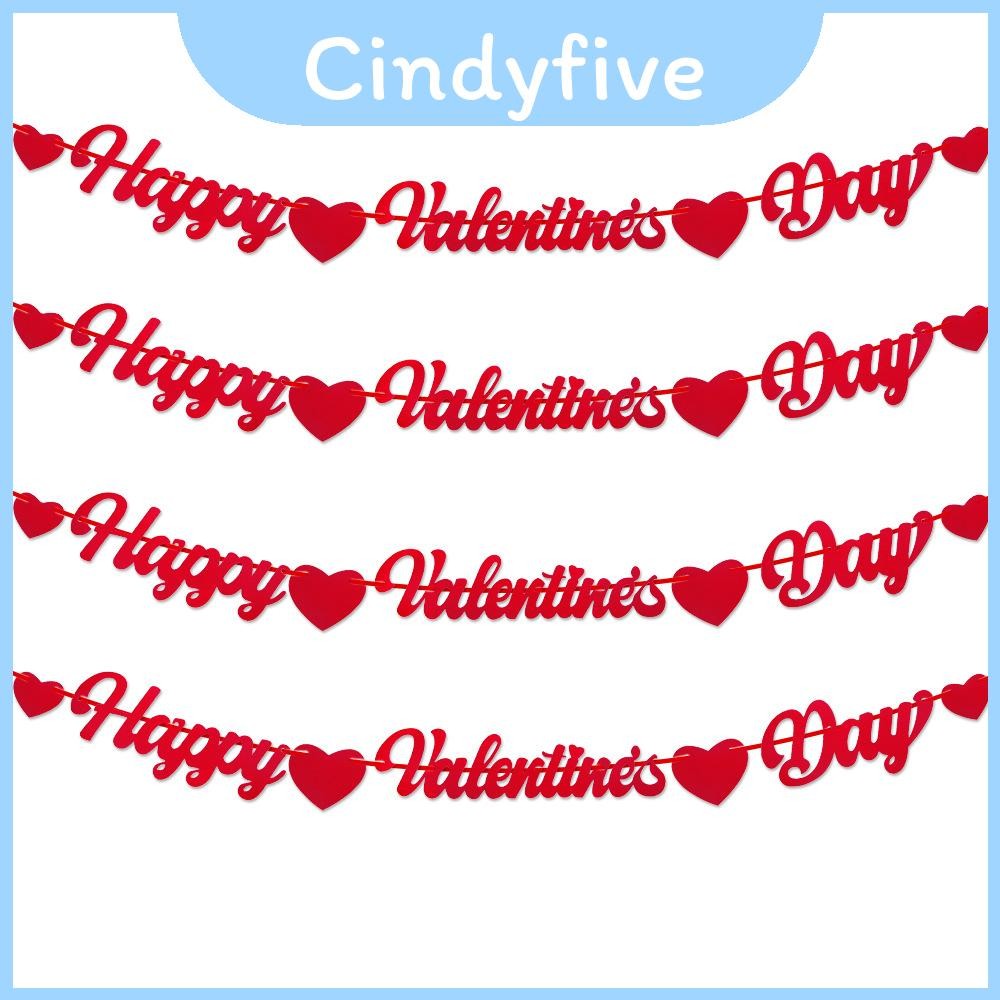 Happy Valentines Day Party Banner พร้อมตัวอักษรรูปหัวใจ Love Celebrating สําหรับ