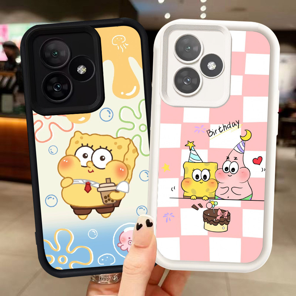 Z-44 SpongeBob ปลอกสีขาวสีดําสําหรับ Xiaomi Redmi 13X 13 POCO X5 F6 F5 Turbo 3 5G กรณี