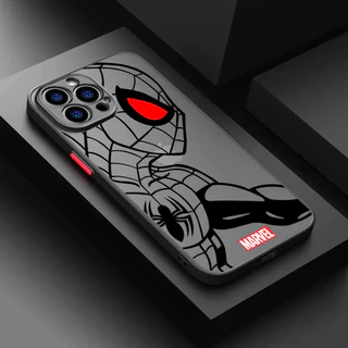 Marvel Comics Spiderman Ironmanเคสโทรศัพท์สําหรับIphone 16 Pro 15 11 14 Plus Max 12 13 Mini XS 7 8 SE2020 ซิลิโคนใสFrostedกันกระแทกเกราะ