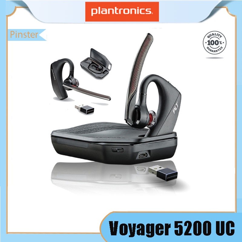 มีจําหน่ายในสต็อก ชุดหูฟังบลูทูธplantronics Voyager 5200 UC, ชุดหูฟังธุรกิจ (หูฟัง5200 + แท่นชาร์จ