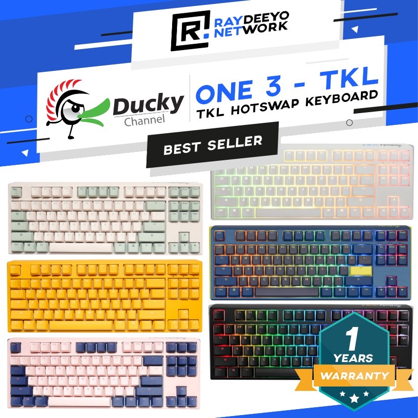 คีย์บอร์ดเชิงกล Ducky One 3 TKL [เค้าโครงสิบคีย์/แบบถอดเปลี่ยนได้/Type-C]