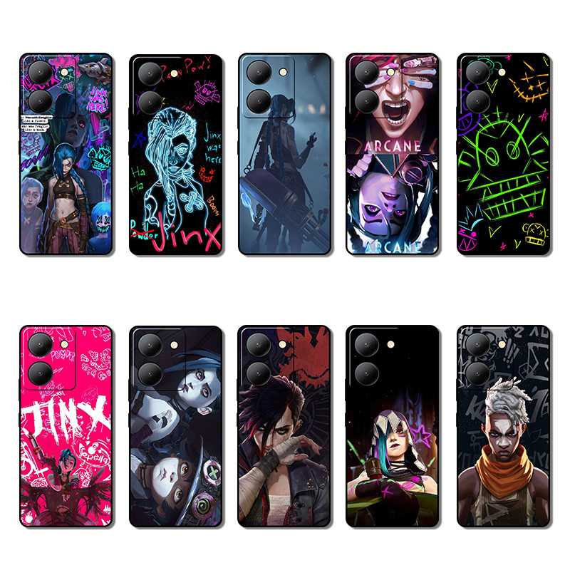 ฝาครอบป้องกันการตกสําหรับ Vivo V19 V20 V21 V21E V25 V25E Arcane:League of Legends แฟชั่นฝาครอบป้องกั