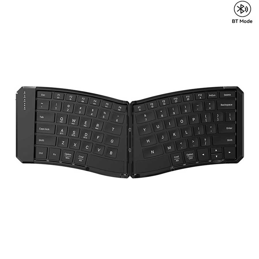 Ergonomics คีย์บอร์ดไร้สายแยกบลูทูธคีย์บอร์ดชาร์จมินิพับคีย์บอร์ดสําหรับ iPhone, iPad, แท็บเล็ต, แล็ปท็อป