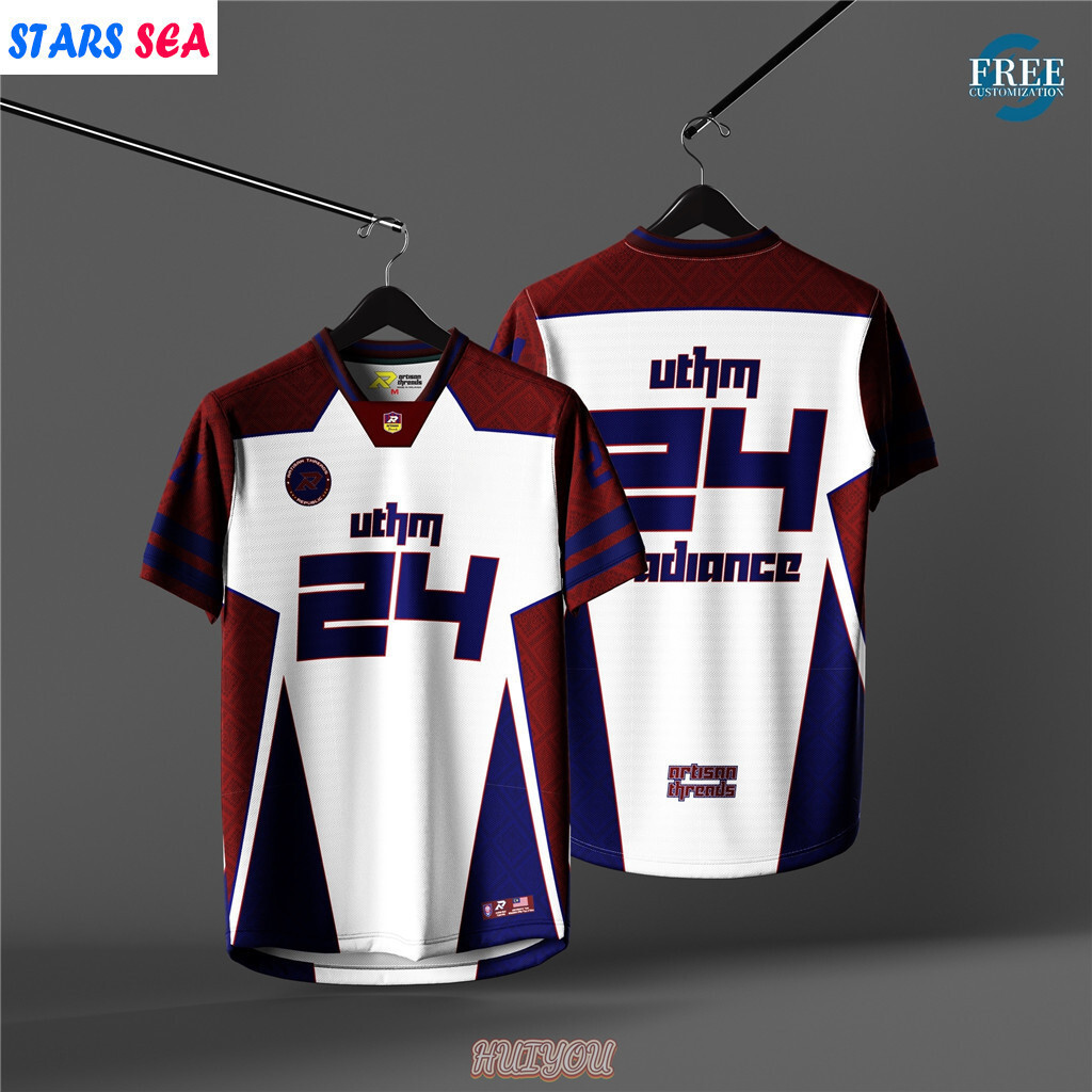 ฟรีชื่อที่กําหนดเองหมายเลขขนาดใหญ่ Nfl Streetwear Jersey Edisi Nfl 2025 มาเลเซียทีม Jersey