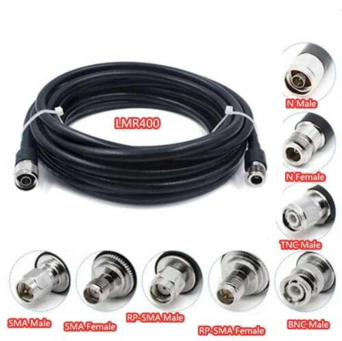 ▥ Coaxial Lmr400 สาย N ถึง N/ Sma/Rp-Sma/Bnc/ C/ ชายหญิง CRIMP 50 โอห์ม RF Lmr-400 Pigtail เสาอ