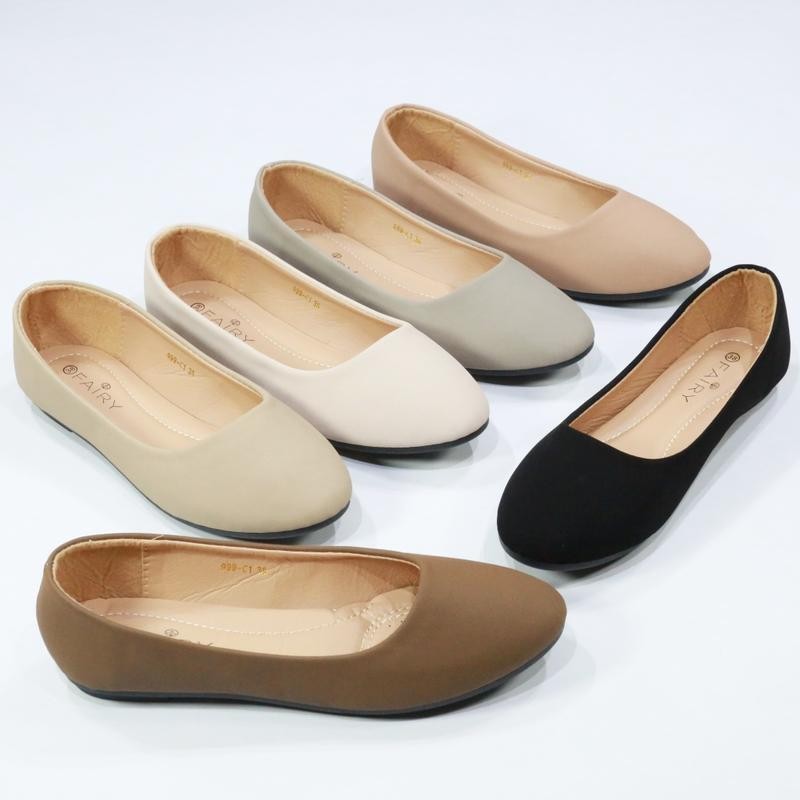 999-C1 รองเท้าแฟชั่นผู้หญิงหัวมน หนังนูบัค FAIRY