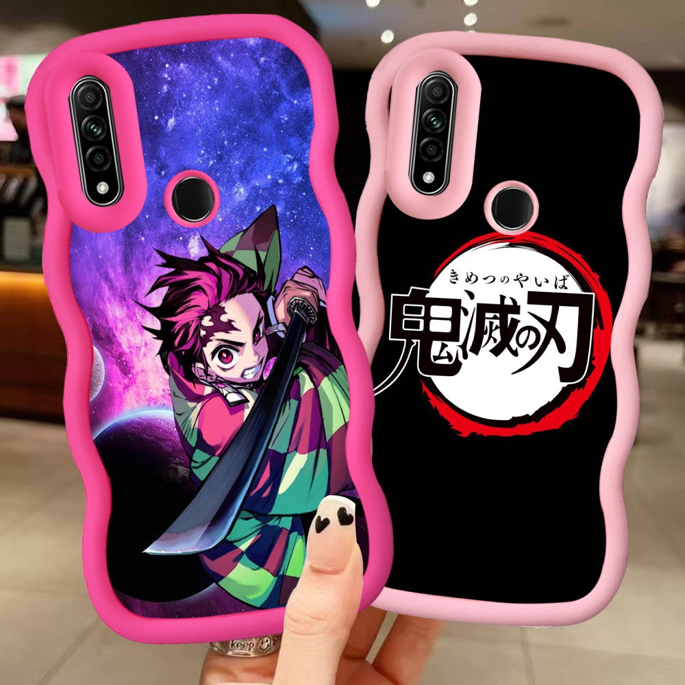 MERAH Z-1 Demon Slayer สีแดงสีดําสีชมพูปลอกสําหรับ Realme C3 OPPO Reno 5 6i 5i A31 3 5s