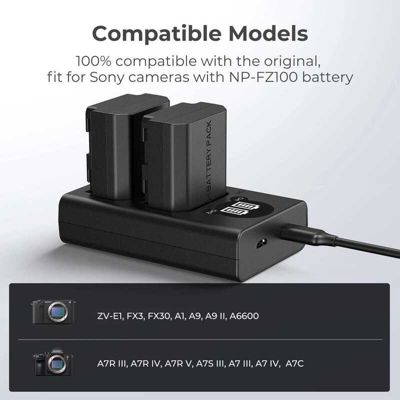 ❃ K & F Concept Np-Fz100 แบตเตอรี่เครื่องชาร์จหน้าจอ LCD สําหรับ Sony Alpha A7 Iii III A7r3 A7r ❃