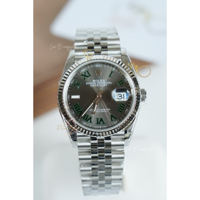 Rolex Datejust 36 mm. Wimbledon Automatic swiss movemen