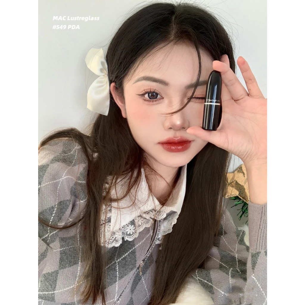 ,แมค ลิปสติก MAC Lustreglass Sheer-Shine Lipstick สี520 / 544 / 543 ลิป Mac ฟรีกล่องและถุงแบรนด์