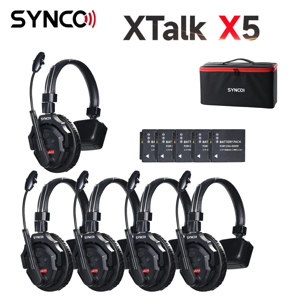 Synco Xtalk ชุดหูฟังอินเตอร์คอมไร้สาย 2.4G Full-Duplex สําหรับภาพยนตร์ โทรทัศน์ ถ่ายภาพทีมสตูดิโอ