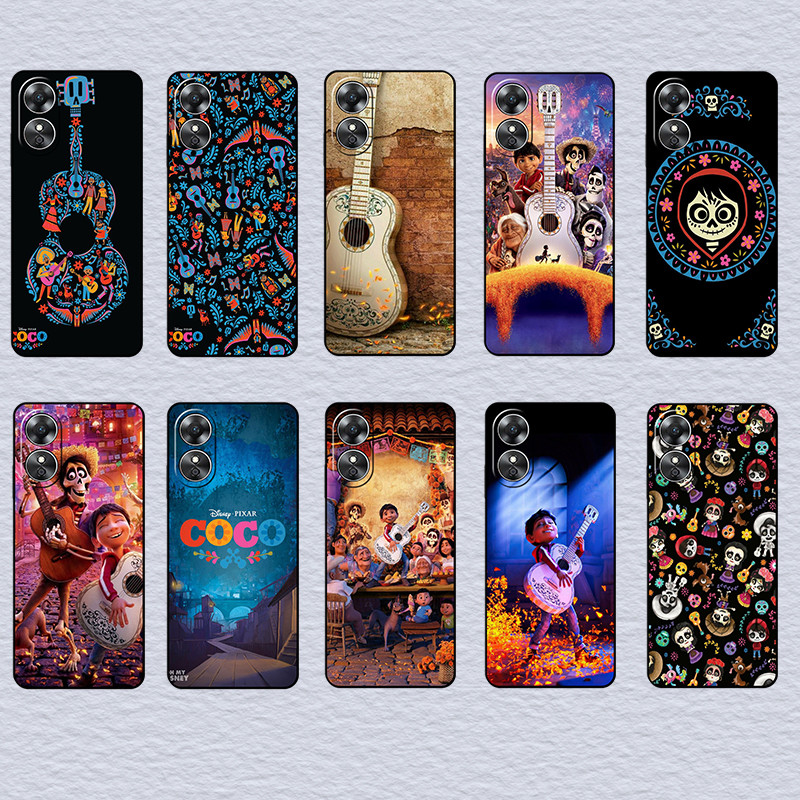 แฟชั่นพิมพ์สําหรับ OPPO A96 A98 R9 R9S Reno 8Z 8T 7 8 lite coco นุ่มสีดํา TPU เคสโทรศัพท์