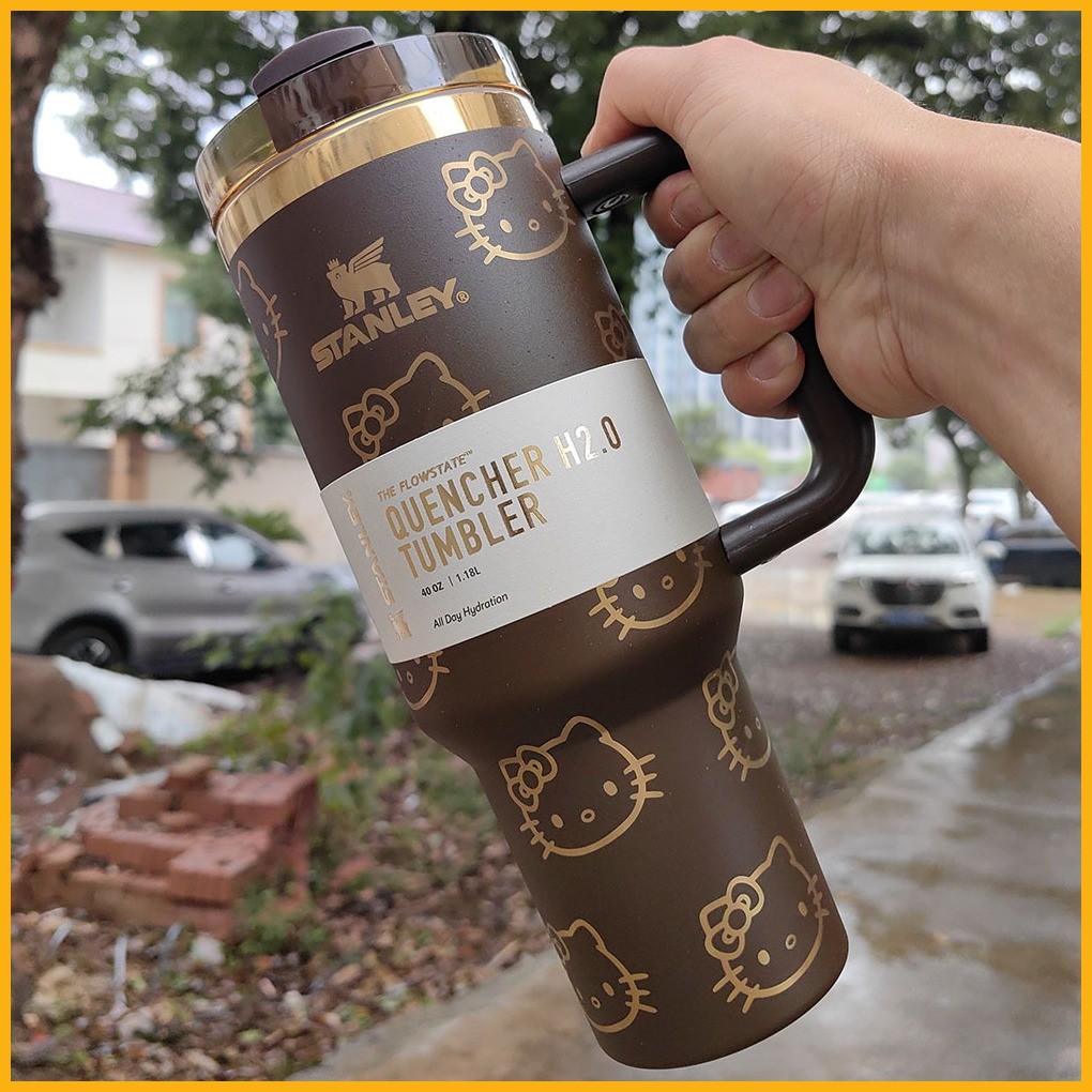 Stanley Handle Cup Car Cup Ready Stock 304 Stainless Steel Thermos Cup KT Cat Stanley