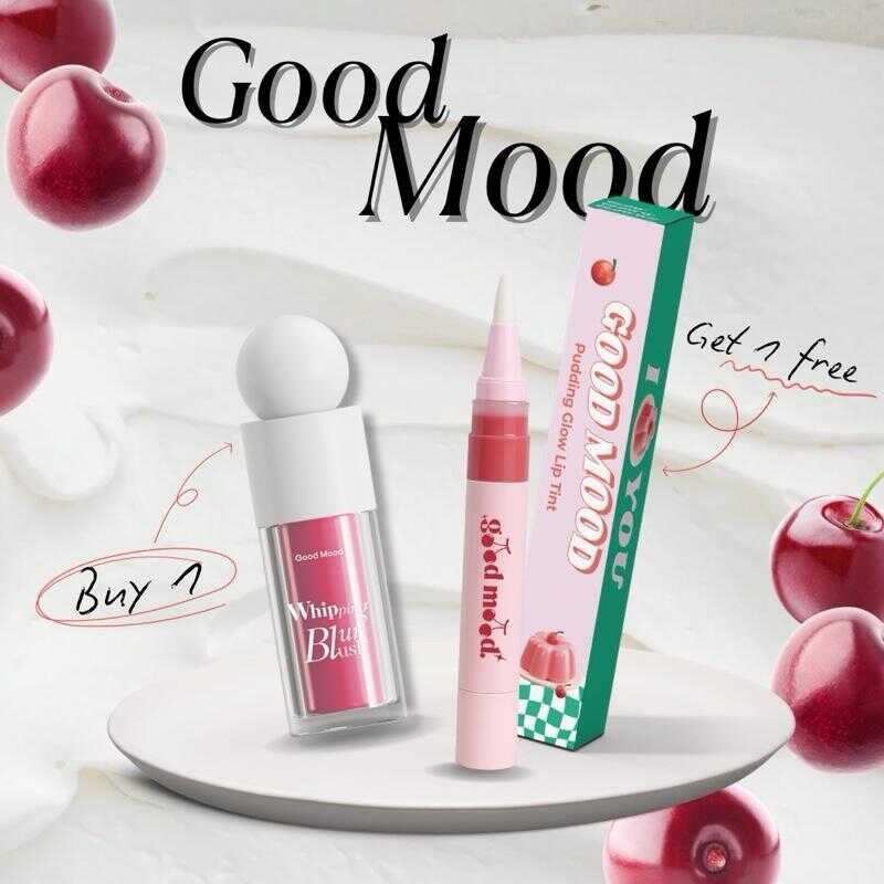 [ซื้อ 1 แถม1] Good Mood บลัชวิปครีม + ลิปพุดดิ้ง