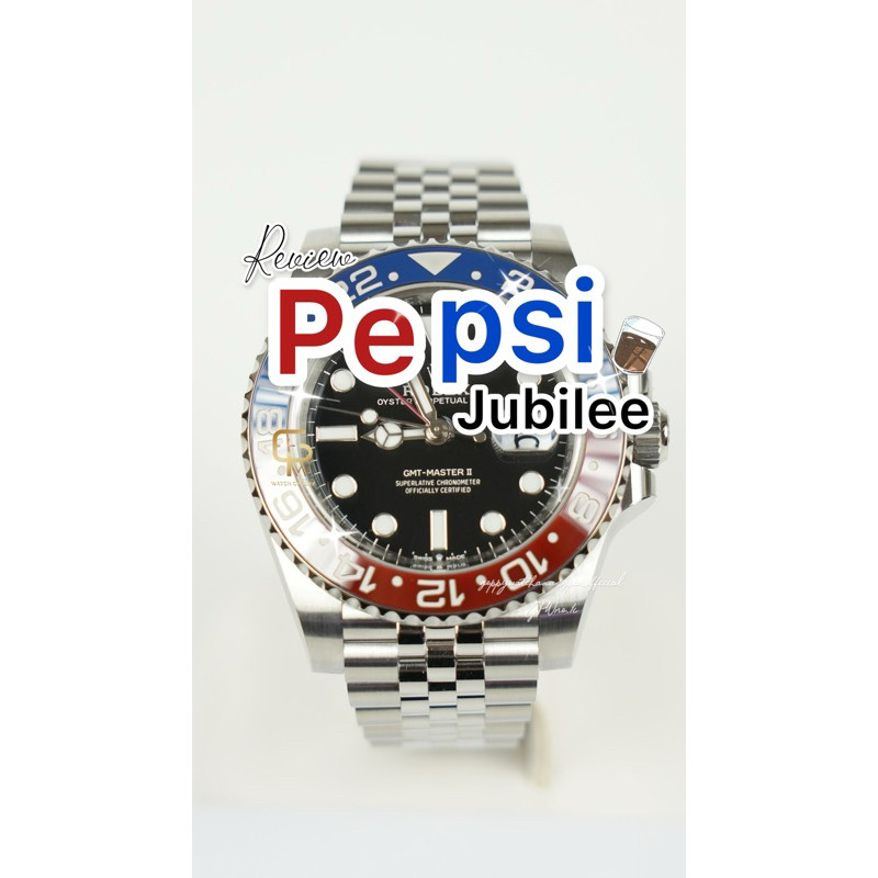 Rolex GMT Pepsi 40 mm. Jubilee Automatic swiss movement